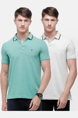 Classic Polo Men Pack Of 2 Green & White T-shirt