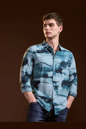 The Bear House Men Slim Fit Opaque Printed Casual Shirt