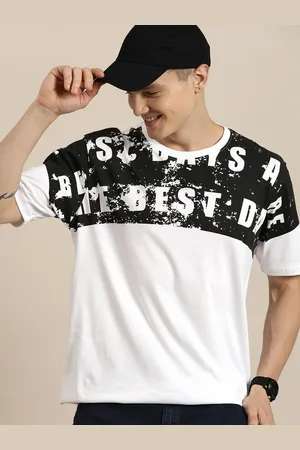 HERE&NOW Printed Drop-Shoulder Sleeves Pure Cotton T-shirt