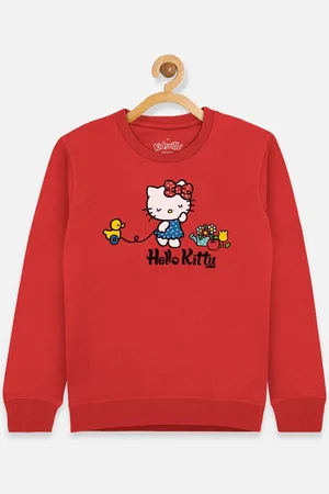 Kidsville Girls Red Hello Kitty Printed Sweatshirt