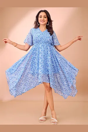 DressBerry Floral Print Chiffon Fit & Flare Dress