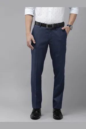 Arrow Men Tailored Regular Fit Mid-Rise Textured Self Design Plain Woven Formal Trousers