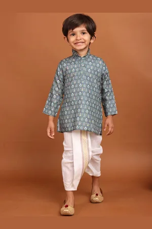 SHIWAM ETHNIX Boys Ethnic Motifs Printed Regular Kurta with Dhoti Pants