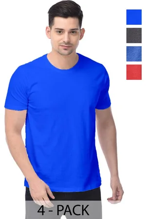 Color Capital Unisex Pack Of 4 Solid Round Neck Cotton T-shirts