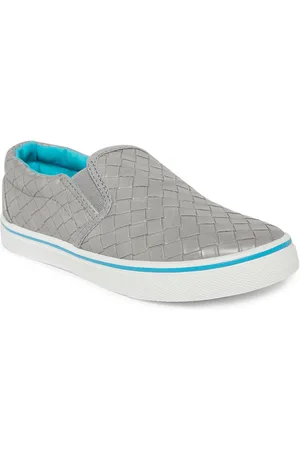 Pantaloons Boys Grey Woven Design PU Slip-On Sneakers