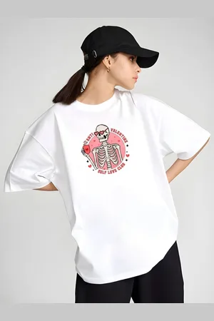 DressBerry Women Graphic Printed Round Neck Cotton Oversized T-shirt
