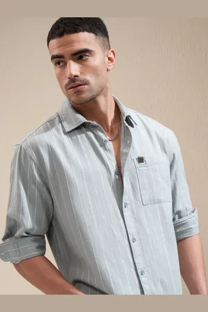 LocoMotive Premium Men Sea Dobby Textured Relaxed Fit Shirt