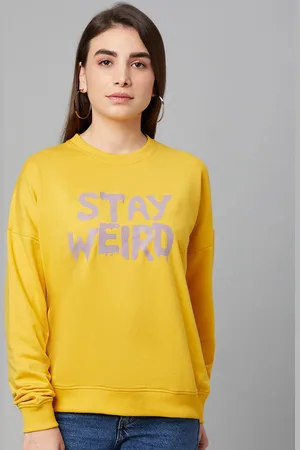 Club York Women Yellow Printed Sweatshirt