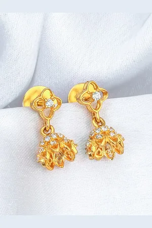 GIVA 925 Sterling Silver Gold - Plated Zircon Studded Contemporary Drop Earrings