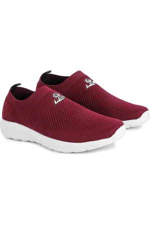 LANCER Men Maroon Textile Running Non-Marking Shoes