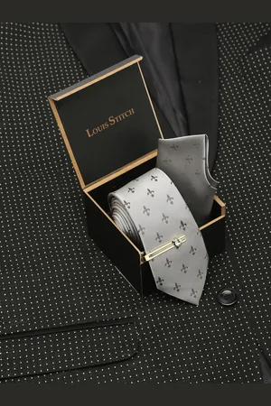 LOUIS STITCH Men Silk Necktie Accessory Gift Set
