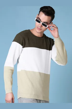 V-Mart Men Colourblocked Round Neck Long Sleeves Pullover Sweaters