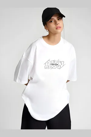 Moda Rapido Women Typography Printed Round Neck Cotton Oversized T-shirt