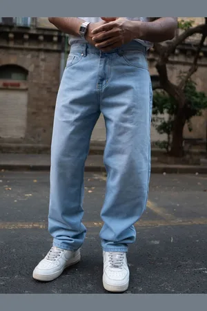 Powerlook Men Sky Blue Baggy Fit Denim Jeans