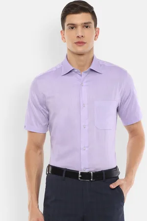 Louis Philippe Men Purple Cotton Formal Shirt