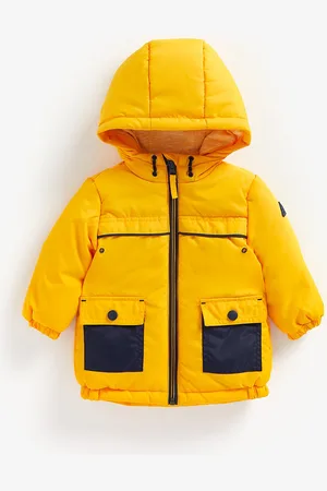 Mothercare Boys Yellow Solid Hooded Bomber Jacket