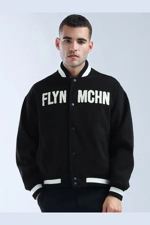 Flying Machine Men Brand Logo Varsity Jacket