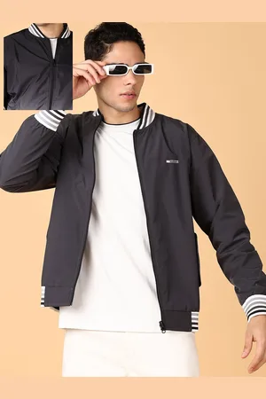V-Mart Men Stand Collar Ombre Printed Cotton Casual Bomber Jacket