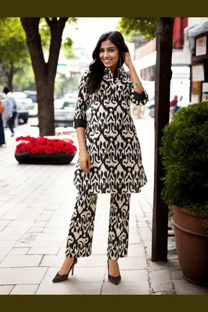 Moda Rapido Printed Pure Cotton Top With Trousers Co-Ords