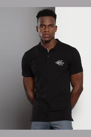 Calvin Klein Typography Polo Collar Slim Fit Cotton Casual T-shirt