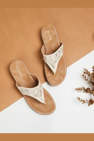 Lifestyle Open Toe Flats With Laser Cuts