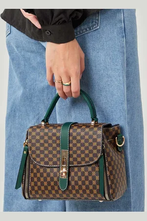 Styli Geometric Print Structured Satchel