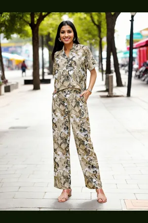Moda Rapido Printed Shirt & Trouser Co-Ord Set
