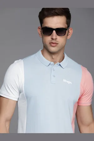 WROGN Men Colourblocked Polo Collar Slim Fit T-shirt