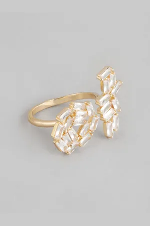DressBerry Women Stone-Studded Adjustable Finger Ring