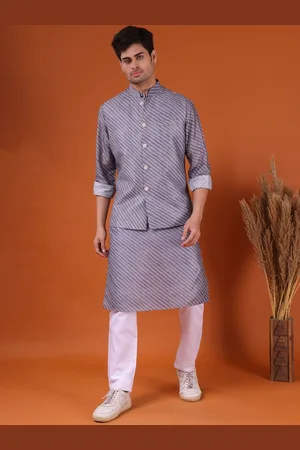 SHIWAM ETHNIX Leheriya Printed Regular Kurta With Pyjama & Jacket