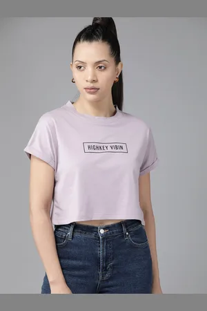 Roadster Printed Extended Sleeves Crop Top