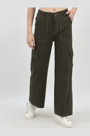 Chemistry Women Relaxed Straight Leg High-Rise Cargos Trousers