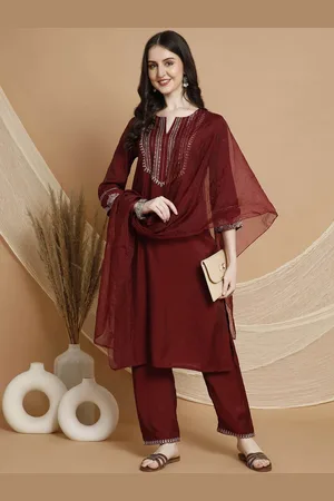 Lakshita Women Embroidered Regular Sequinned Kurta with Trousers & With Dupatta