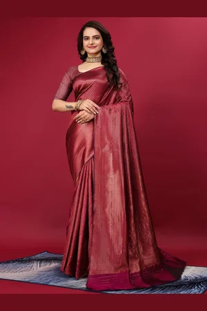 Varanga Ethnic Motifs Zari Banarasi Saree