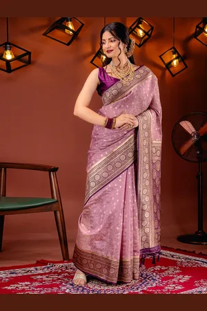 Mimosa Ethnic Motifs Zari Kanjeevaram Saree