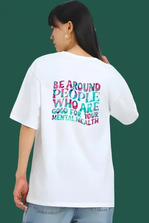 DressBerry Women Typography Printed Round Neck Cotton Oversized T-shirt