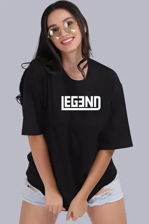 Moda Rapido Women Typography Printed Round Neck Cotton Oversized T-shirt