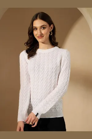 CREATIVE LINE Women Woollen Self Design Knitted Top