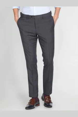 Arrow Men Regular Fit Mid-Rise Auto Flex Checked Formal Trousers