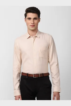 Peter England Men Beige Slim Fit Formal Shirt