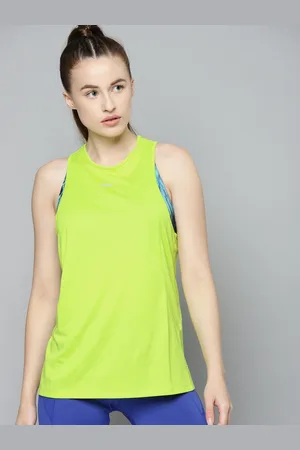 Reebok Women Neon Green Speedwick Perforated Running Tank Top