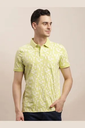 Turtle Men Printed Polo Collar Pockets Slim Fit T-shirt
