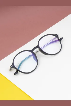 Ted Smith Unisex Black & Silver-Toned Full Rim Round Frames Eyeglasses
