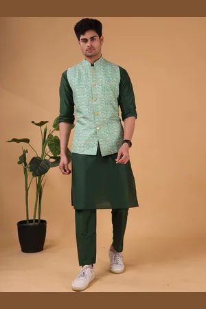 SHIWAM ETHNIX Printed Mandarin Collar Sleeveless Nehru Jacket