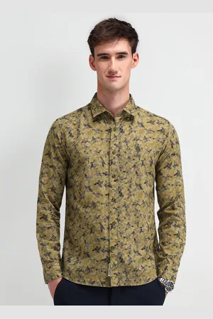 U.S. Polo Assn. Men Modern Spread Collar Floral Printed Cotton Slim Fit Casual Shirt