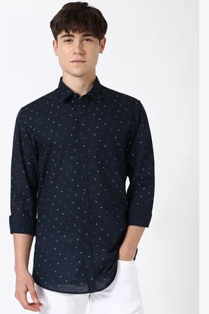 Peter England Men Spread Collar Floral Printed Cotton Casual Shirt