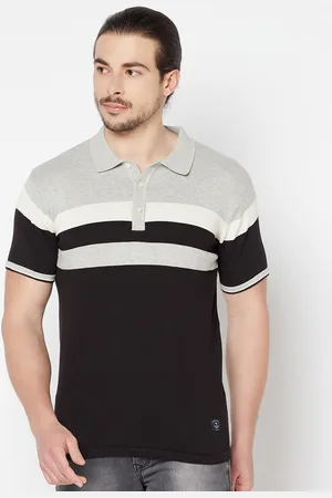 CANTABIL Colourblocked Polo Collar Cotton T-shirt