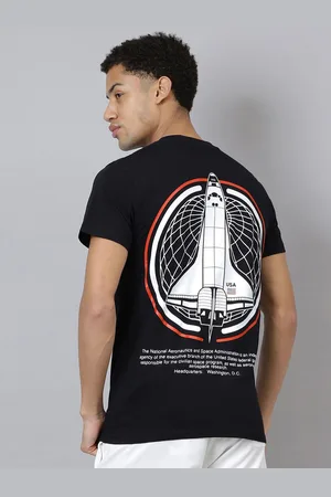 Free Authority Men NASA Graphic Printed Round Neck Regular Fit Cotton T-shirt