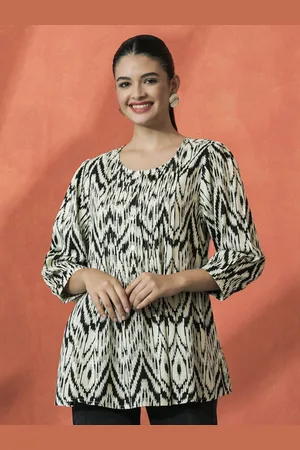 Sangria Geometric Printed A-Line Top