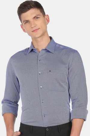 Arrow Men Blue Solid Formal Shirt